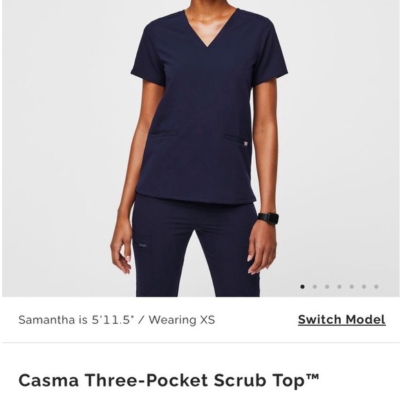 Scrubs by figs  size extra large navy blue top - Picture 1 of 1